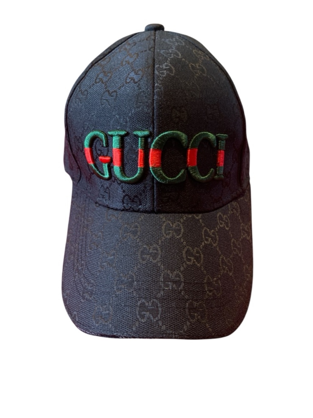 Gucci Black GG Canvas Baseball Cap with Green and Red Logo - Picture 4 of 5
